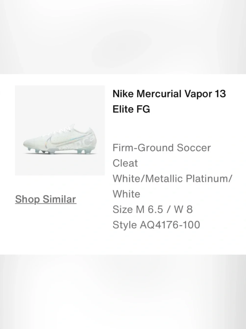 Nike Mercurial Vapor 13
Elite FG - Picture 9 of 9